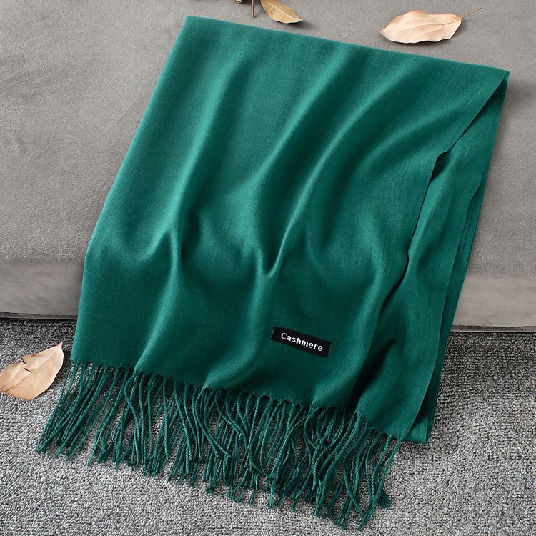 Fashion Simple Solid Color Tassel Scarf Shawl - myETYN