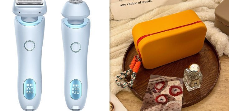 2 In 1 Hair Removal Epilator USB Rechargeable Trimmer Women Body Razor Face Leg Armpit Bikini Hand Pubic Shaver Hair Remover - myetyn