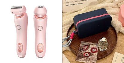 2 In 1 Hair Removal Epilator USB Rechargeable Trimmer Women Body Razor Face Leg Armpit Bikini Hand Pubic Shaver Hair Remover - myetyn