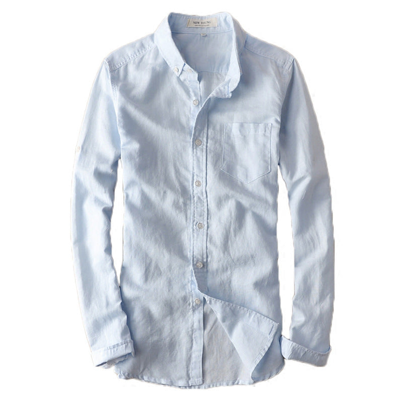 Simple White Linen Shirt For Men