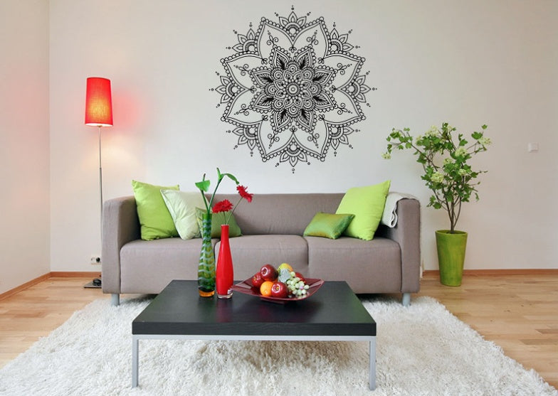 New Indian Buddhist Art Deco Wall Decal Sticker Mandala Living Room Bedroom Home Mural