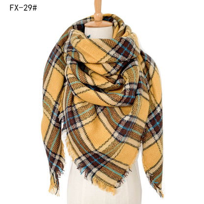 Double-Sided Colorful Plaid Scarf with Cashmere-like Feel - myETYN