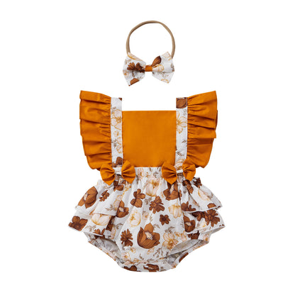 Strap Baby's Gown Two-piece Set