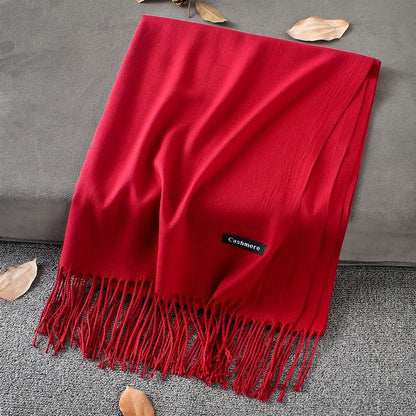 Fashion Simple Solid Color Tassel Scarf Shawl - myETYN