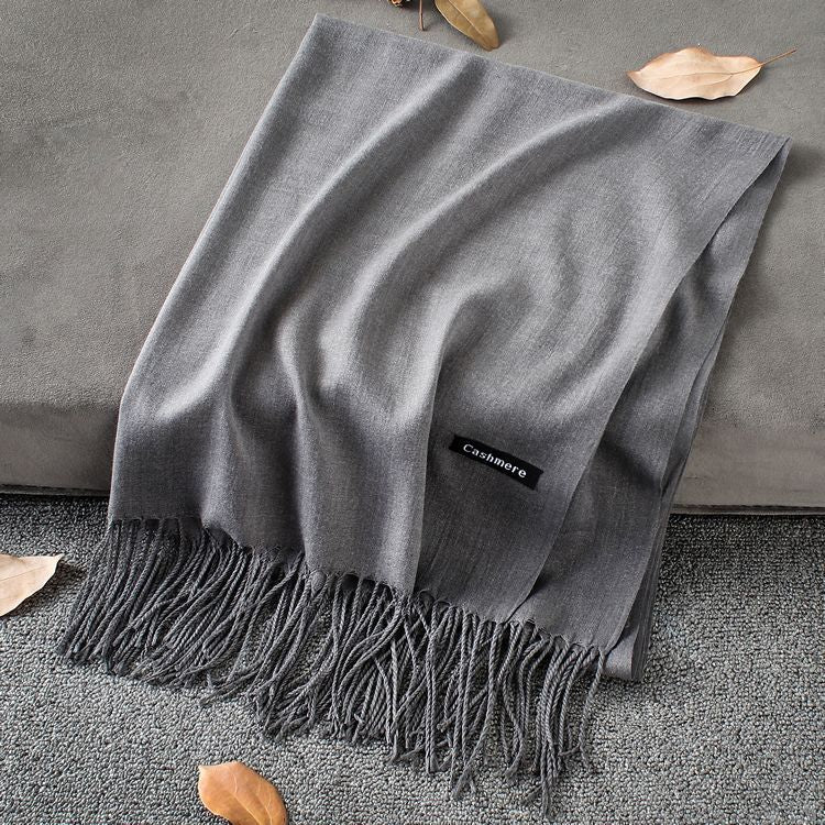 Fashion Simple Solid Color Tassel Scarf Shawl - myETYN