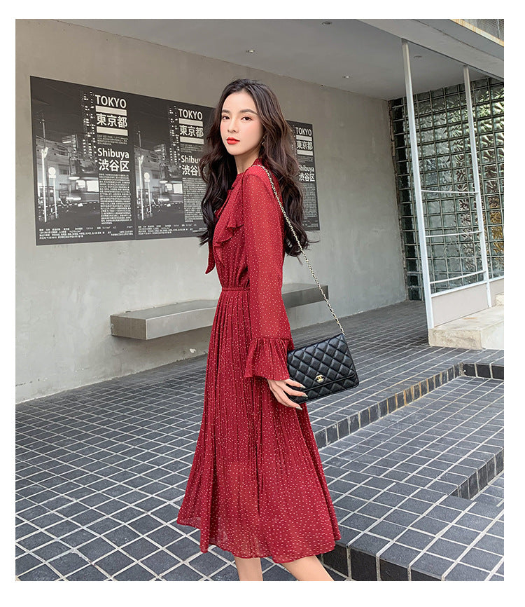 Polka Dot Chiffon Dress