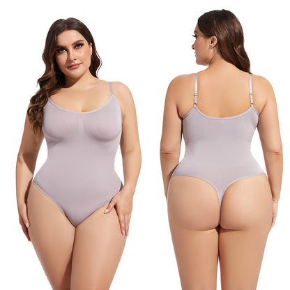 Women’s Simple Seamless Body Shaping Elastic Breasted Jumpsuit