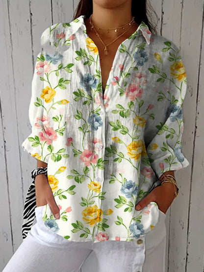 Women's European And American Fashionable Floral Pattern Printed 3D Shirt