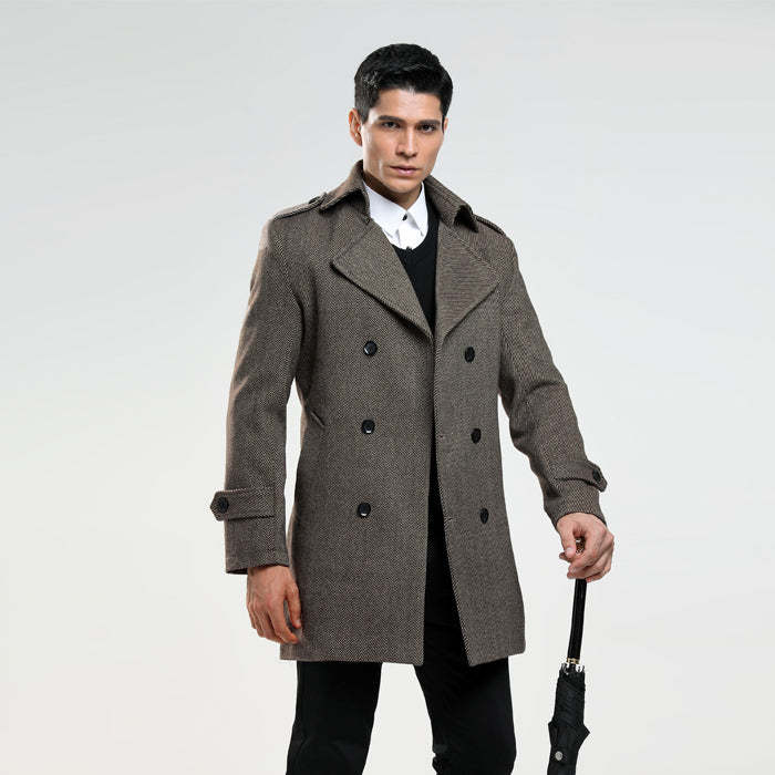 Korean Version Of Men's Slim Woolen Coat Plus Size - myETYN