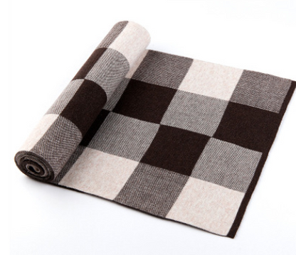 Men's scarf wool plaid scarf scarf winter scarf processing wholesale gift ladies knitting stitching - myETYN