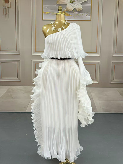 Fashionable One-Shoulder Elegant Evening Dress