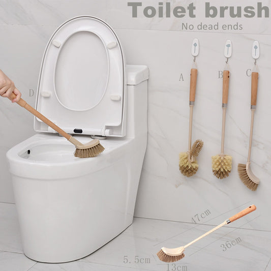 Wooden Household Handle Toilet Brush Cleaning Tools Bathroom Cleaning Brush Kitchen Floor Cleaner Brushes - myETYN