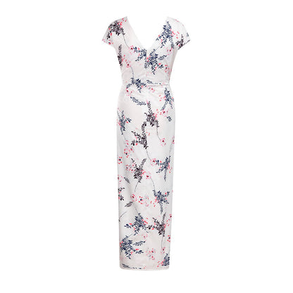 Printed Slim Thin Floral Chiffon Dress - myETYN