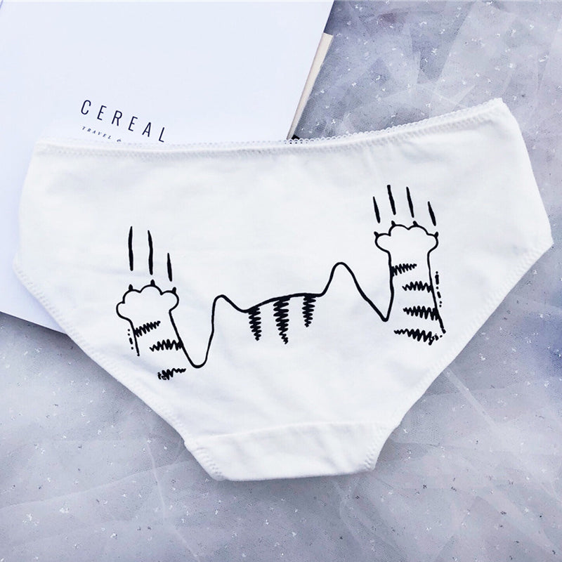 Japanese Cute Cartoon Printed Underwear Comfortable Cotton Mid-low Waist Breathable Underwear - myETYN