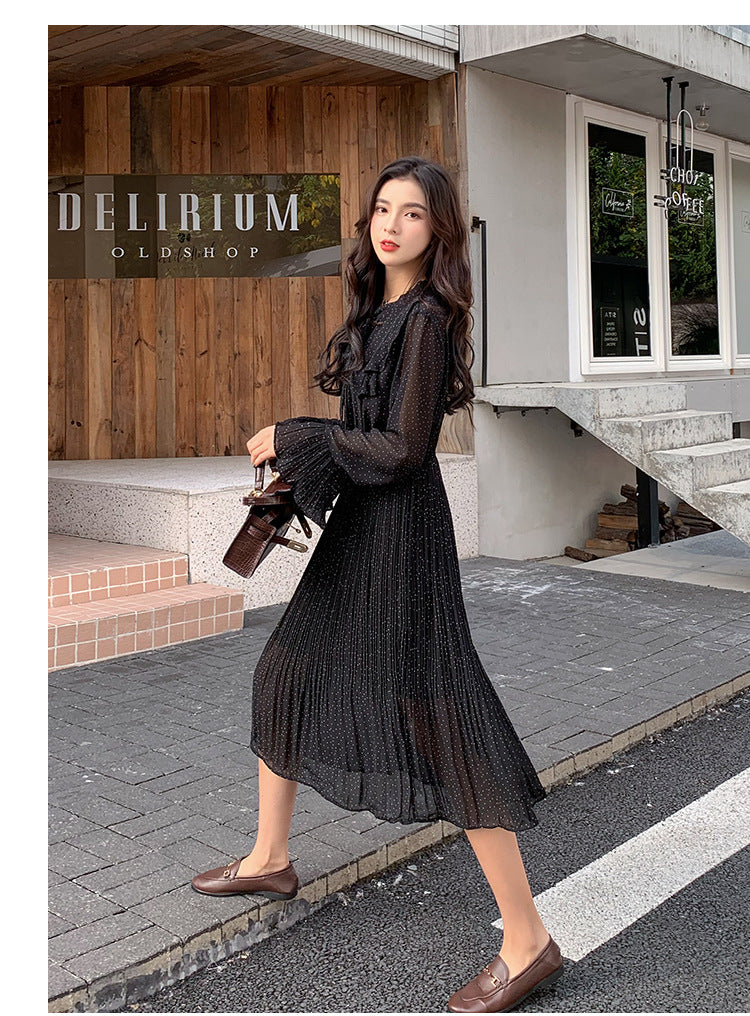 Polka Dot Chiffon Dress