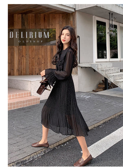 Polka Dot Chiffon Dress