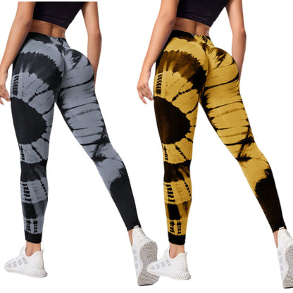 High Waist Hip Lift High Elastic Tie-dye Seamless Yoga Pants - myETYN