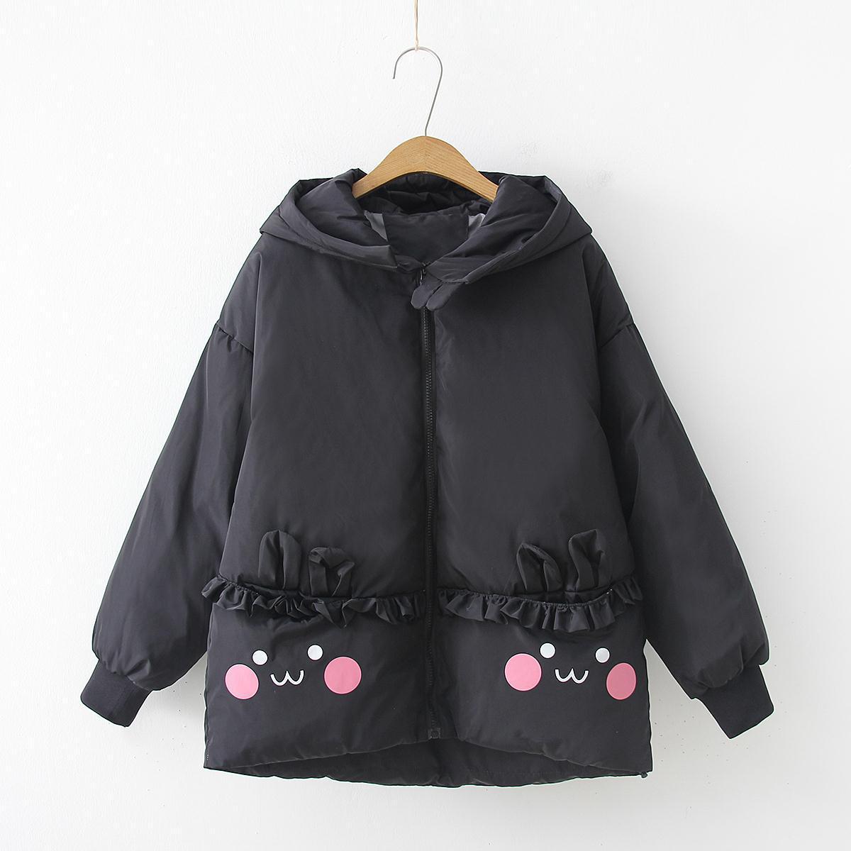 Hooded thick warm cotton padded jacket