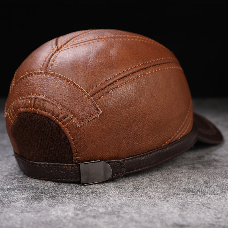 Men's cap first layer leather baseball cap - myETYN