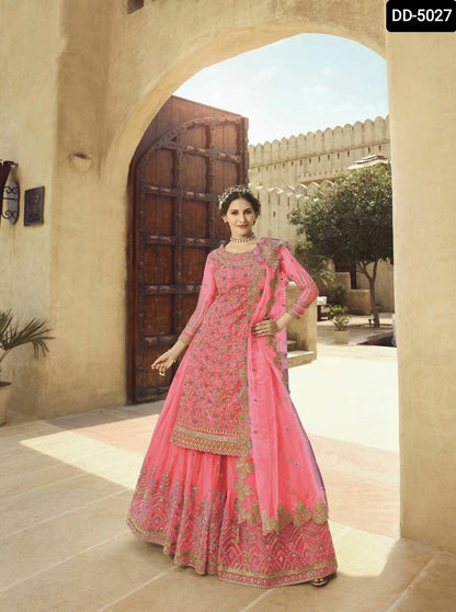 Elegant Semi-Stitched Suit with Intricate Embroidery