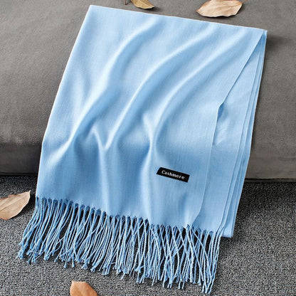 Fashion Simple Solid Color Tassel Scarf Shawl - myETYN