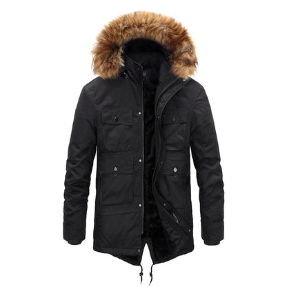 Winter Coat Men's Cashmere Long Cotton-padded Jacket - myETYN