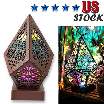 3D Colorful Bohemian LED Night Light Polar Star Starry Sky Floor Projection Lamp - myetyn