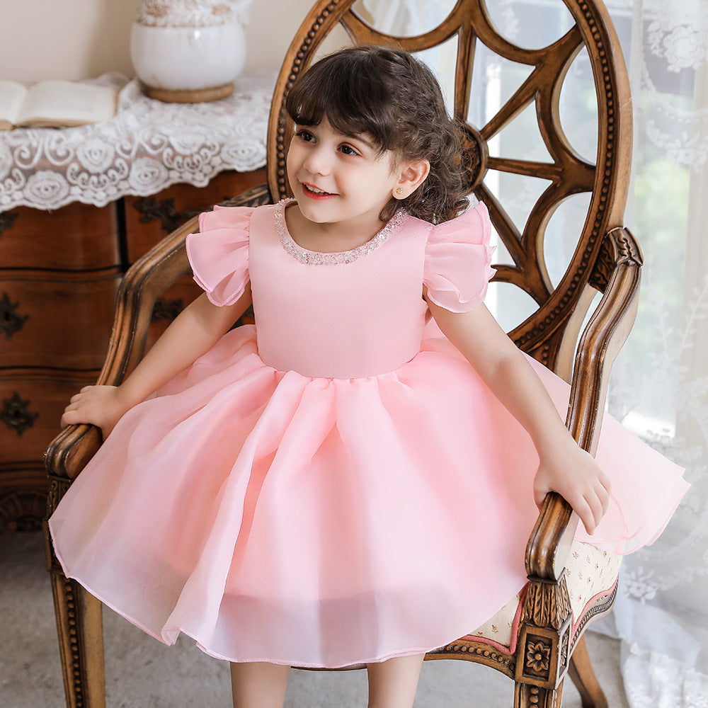 New Children's Flying Sleeve Puffy Princess Dress