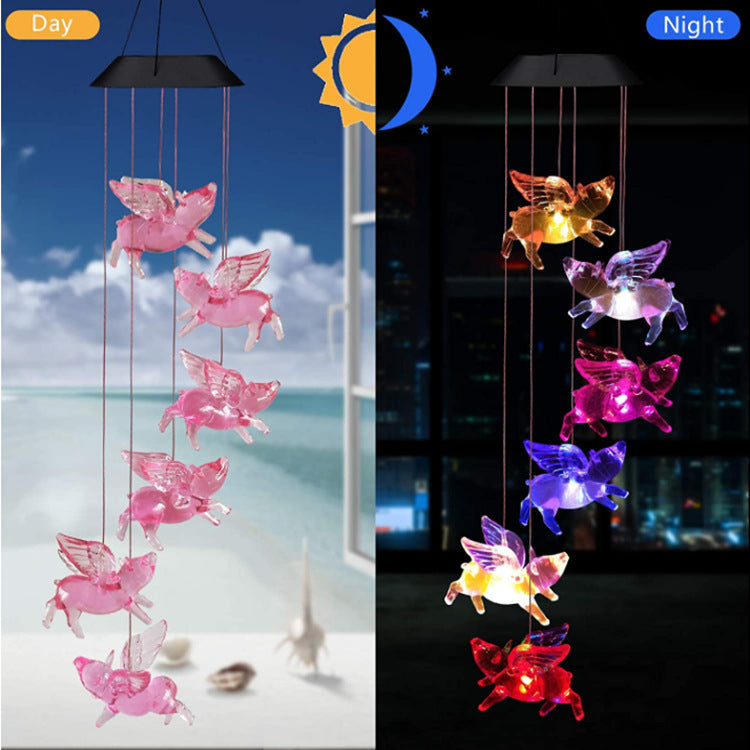 Outdoor Solar Wind Chime Lamp Hummingbird Butterfly Ball Wind Chime Garden Decoration - myETYN