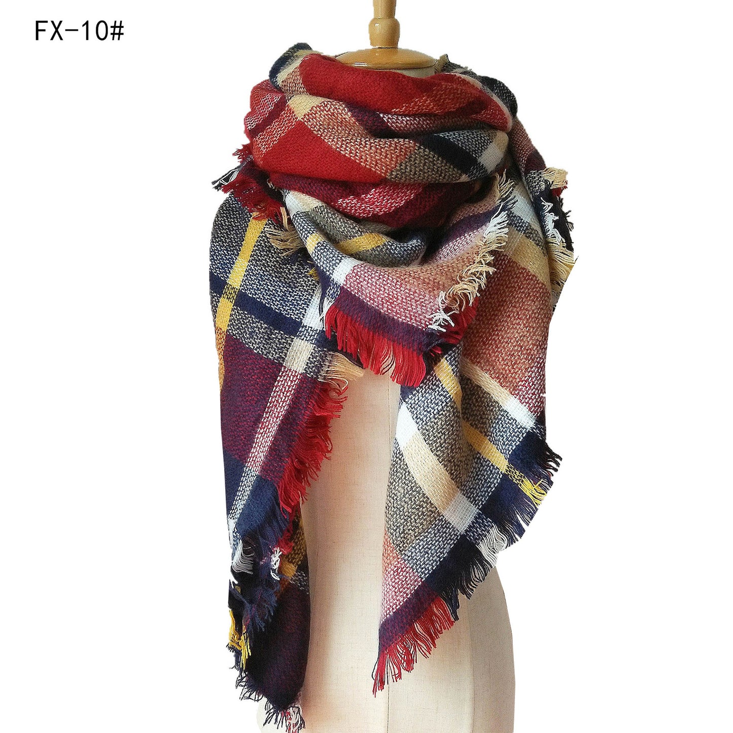 Double-Sided Colorful Plaid Scarf with Cashmere-like Feel - myETYN