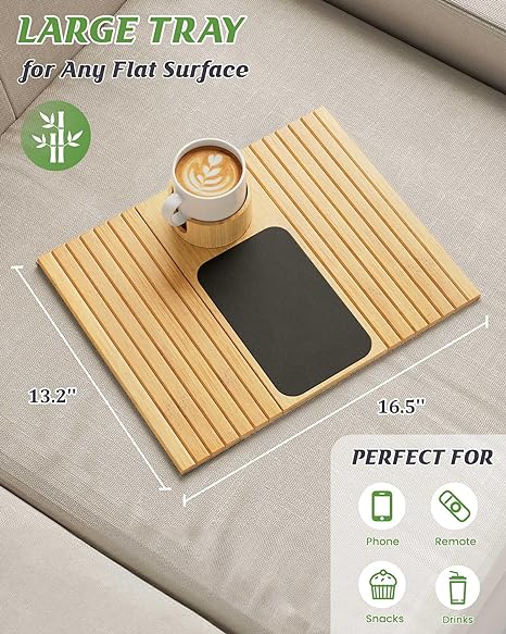 Modern Minimalist Bamboo Sofa Tray - myETYN