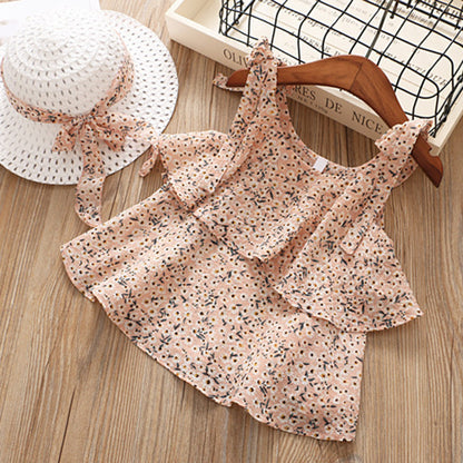 Chiffon Sling Two-piece Suit Floral Girl