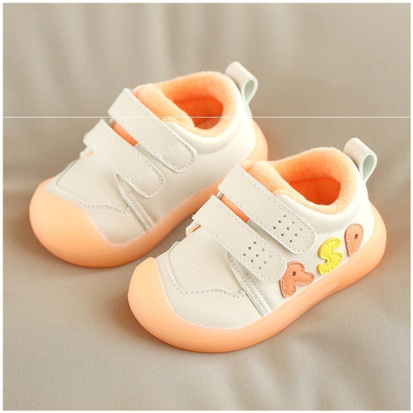 Toddler Shoes Half Plus Velvet Cotton Warm Soft Sole