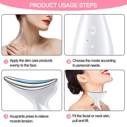 Face & Neck Tightening Device – Firming Facial Massager (White)