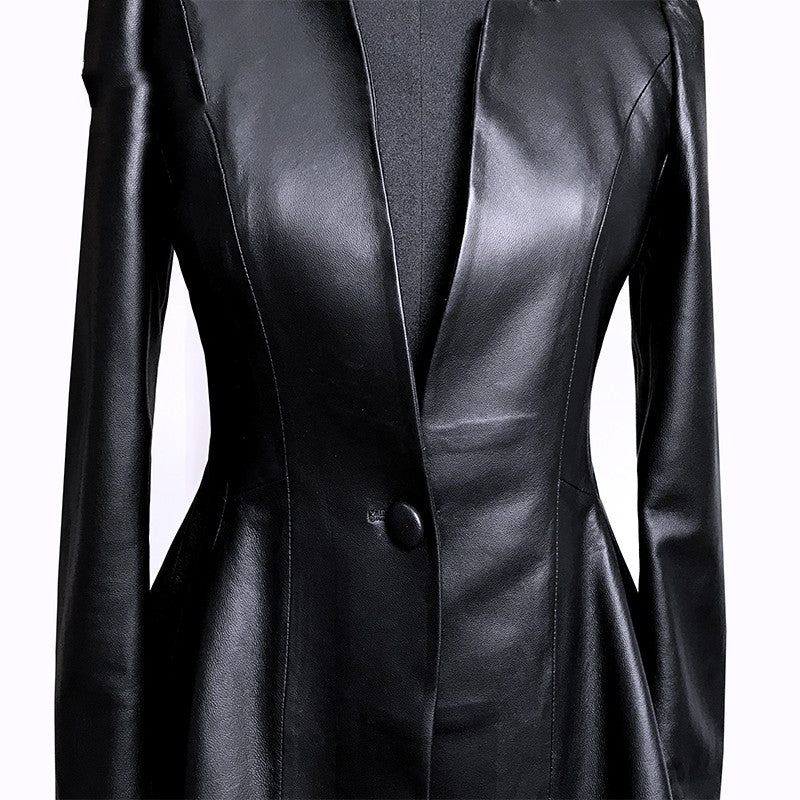 Women’s Slim-Fit Black Short Leather Jacket