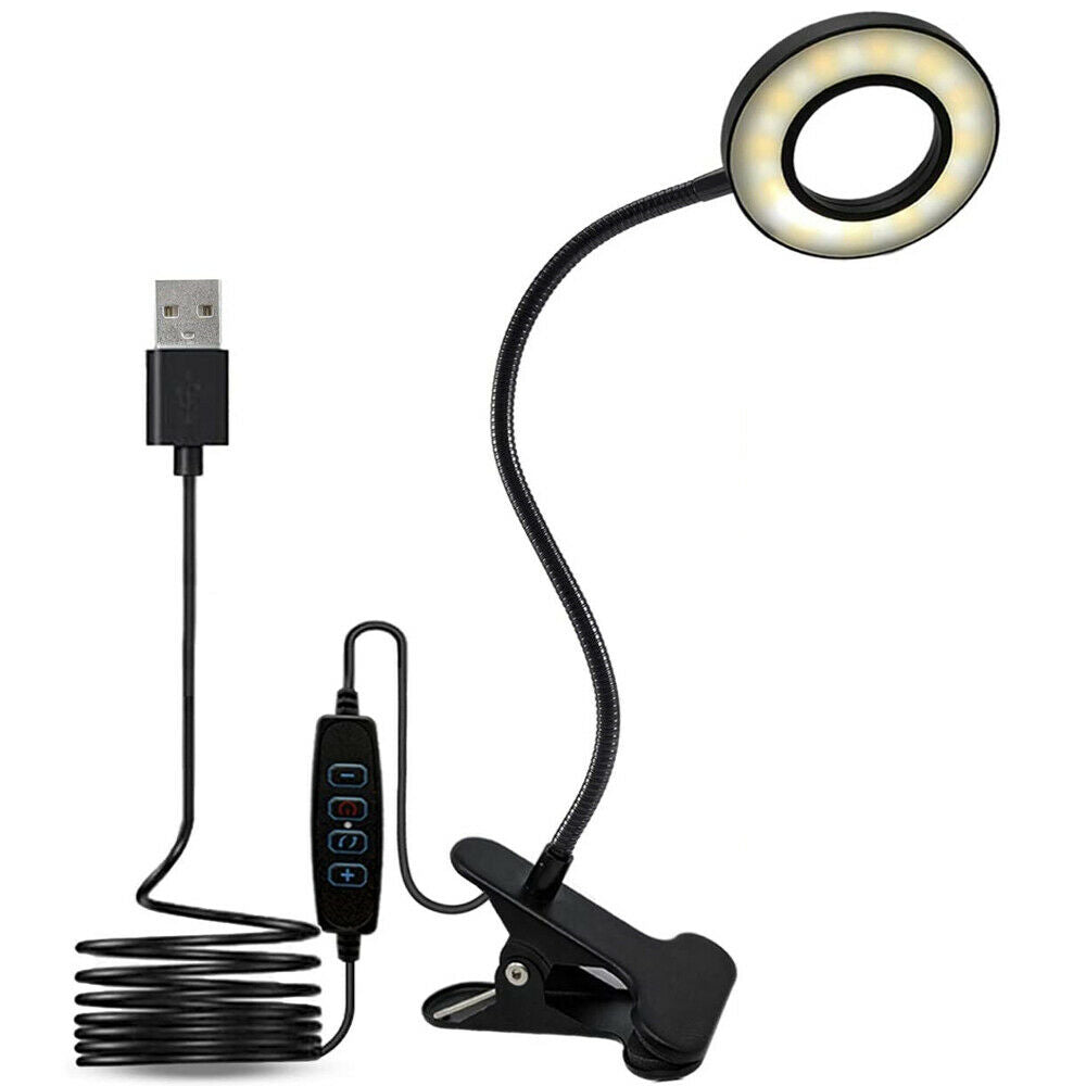 Clip On Desk Lamp LED Flexible Arm USB Dimmable Study Reading Table Night Light - myETYN