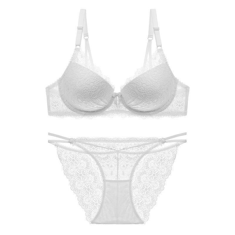 Sexy Lace Bra Set – Thin Cup, Underwire Support, T-Type Style