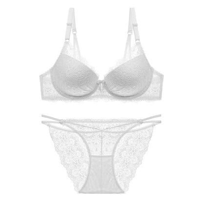 Sexy Lace Bra Set – Thin Cup, Underwire Support, T-Type Style