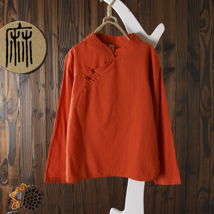 Cotton linen shirt shirt top