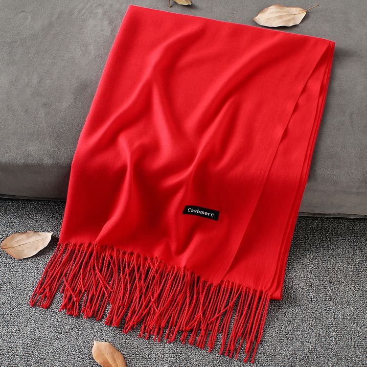 Fashion Simple Solid Color Tassel Scarf Shawl - myETYN