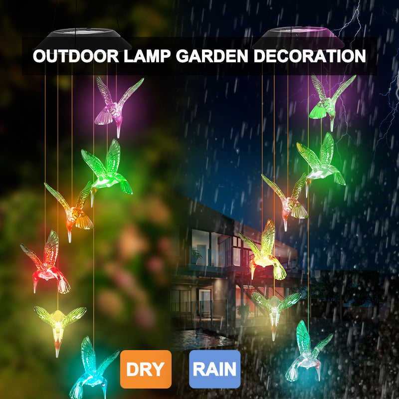 Outdoor Solar Wind Chime Lamp Hummingbird Butterfly Ball Wind Chime Garden Decoration - myETYN