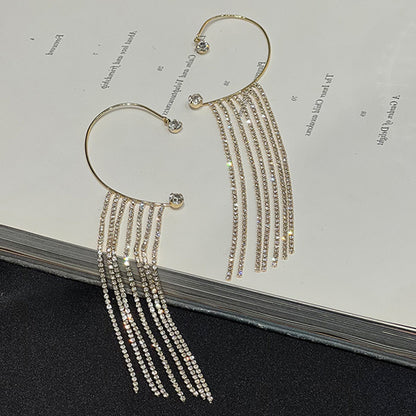 Fashionable And Simple Long Tassel Earrings