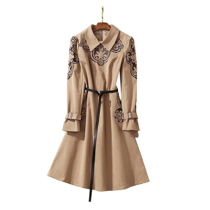 Mid-length trench coat skirt