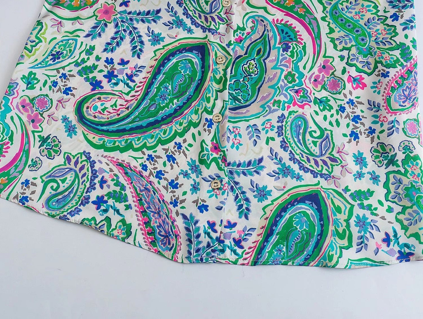 Spring New Women's Retro Casual Printed Shirt Top