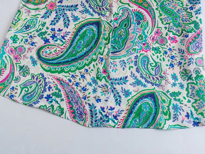 Spring New Women's Retro Casual Printed Shirt Top