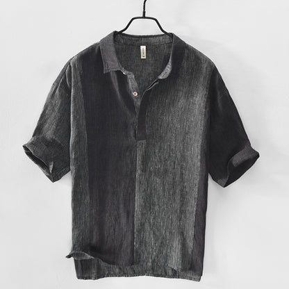 Linen Shirt Men's Short Sleeves