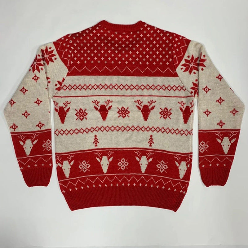 Pullover Crewneck Jacquard Christmas Sweater - myETYN