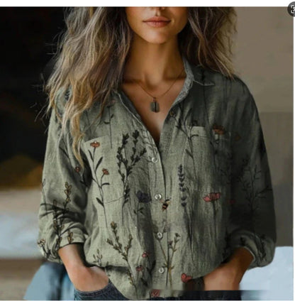 3D Printed Abstract Pattern Women's Long-Sleeved Blouse – Fashion Meets Comfort