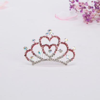 Children's hair comb with diamond crown