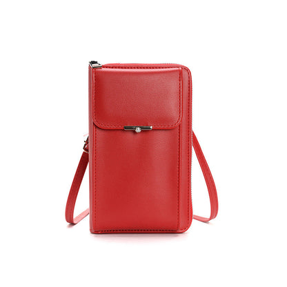 Fashion Large Capacity Mobile Phone Bags Women Small Zipper Crossbody Shoulder Bag Long Wallet - myETYN